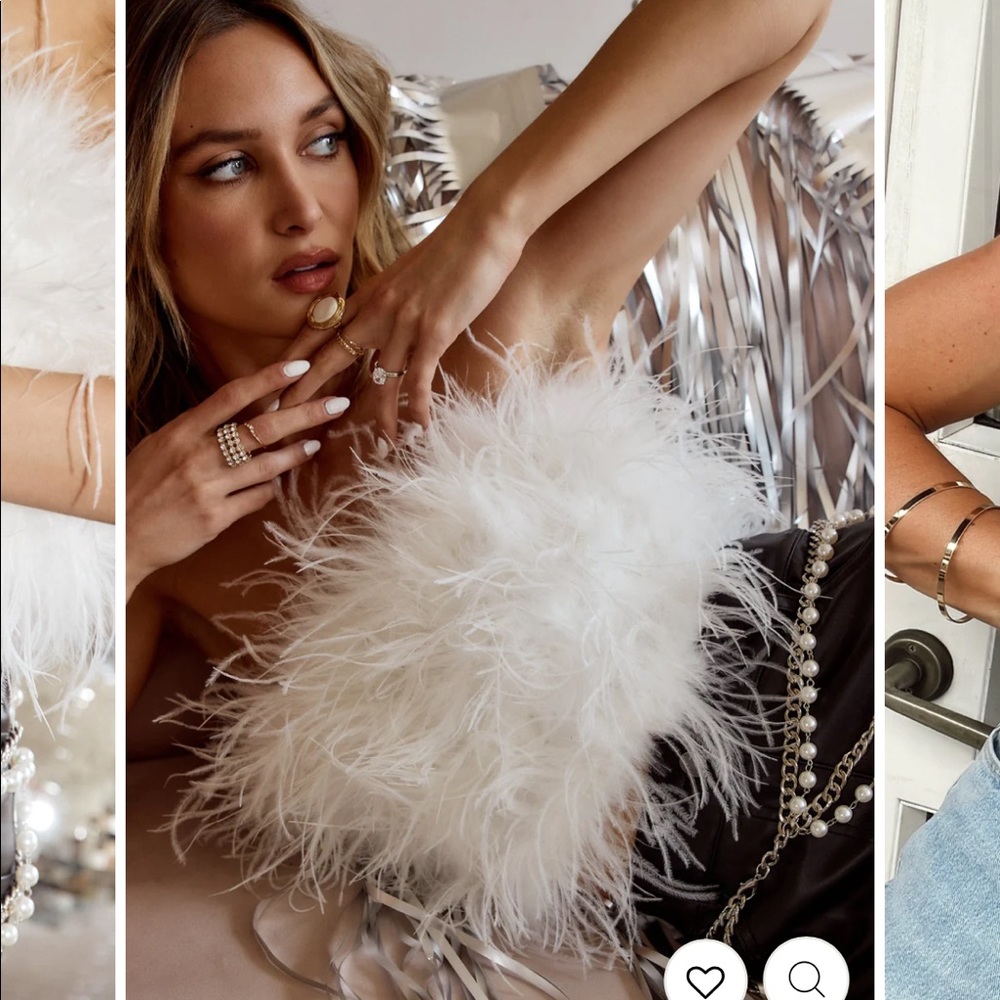 Chanel white faux feathers top - 12th tribe